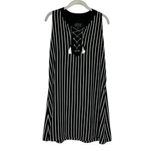 ATINA CRISTINA Miami Stripe Sleeveless Aline Chiffon Dress Size Medium